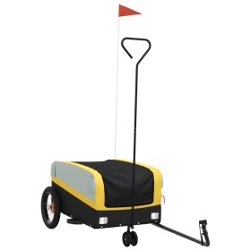vidaXL Fahrradanhänger Schwarz und Gelb 30 kg Eisen