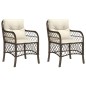 vidaXL Gartenstühle mit Kissen 2 Stk. Braun Poly Rattan vidaXL Gartenstühle mit Kissen 2 Stk. Braun Poly Rattan
