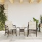 vidaXL Gartenstühle mit Kissen 2 Stk. Braun Poly Rattan vidaXL Gartenstühle mit Kissen 2 Stk. Braun Poly Rattan