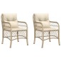 vidaXL Gartenstühle mit Kissen 2 Stk. Beige Poly Rattan vidaXL Gartenstühle mit Kissen 2 Stk. Beige Poly Rattan