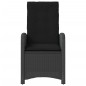 vidaXL Gartensessel Verstellbar mit Kissen Schwarz Poly Rattan vidaXL Gartensessel Verstellbar mit Kissen Schwarz Poly Rattan