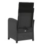vidaXL Gartensessel Verstellbar mit Kissen Schwarz Poly Rattan vidaXL Gartensessel Verstellbar mit Kissen Schwarz Poly Rattan
