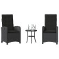 vidaXL 3-tlg. Bistro-Set mit Kissen Schwarz Poly Rattan vidaXL 3-tlg. Bistro-Set mit Kissen Schwarz Poly Rattan