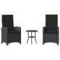 vidaXL 3-tlg. Bistro-Set mit Kissen Schwarz Poly Rattan vidaXL 3-tlg. Bistro-Set mit Kissen Schwarz Poly Rattan