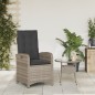 vidaXL Gartensessel Verstellbar mit Kissen Grau Poly Rattan vidaXL Gartensessel Verstellbar mit Kissen Grau Poly Rattan