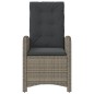 vidaXL Gartensessel Verstellbar mit Kissen Grau Poly Rattan vidaXL Gartensessel Verstellbar mit Kissen Grau Poly Rattan