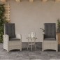 vidaXL 3-tlg. Bistro-Set mit Kissen Hellgrau Poly Rattan vidaXL 3-tlg. Bistro-Set mit Kissen Hellgrau Poly Rattan
