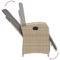 vidaXL Gartensessel mit Fußteil Verstellbar Beigemischung Poly Rattan vidaXL Gartensessel mit Fußteil Verstellbar Beigemischung Poly Rattan