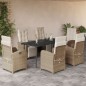 vidaXL 7-tlg. Garten-Essgruppe mit Kissen Beige Poly Rattan vidaXL 7-tlg. Garten-Essgruppe mit Kissen Beige Poly Rattan