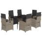 vidaXL 7-tlg. Garten-Essgruppe mit Kissen Grau Poly Rattan vidaXL 7-tlg. Garten-Essgruppe mit Kissen Grau Poly Rattan