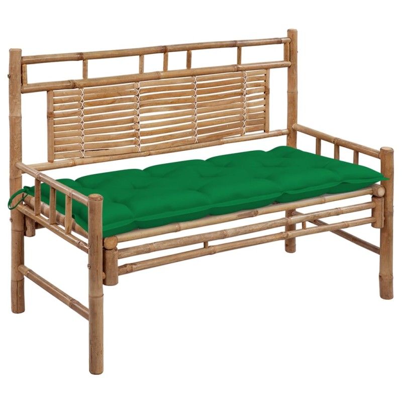 Gartenbank mit Auflage 120 cm Bambus Gartenbank mit Auflage 120 cm Bambus