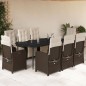vidaXL 9-tlg. Garten-Essgruppe mit Kissen Braun Poly Rattan vidaXL 9-tlg. Garten-Essgruppe mit Kissen Braun Poly Rattan