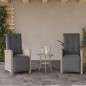 vidaXL 3-tlg. Bistro-Set mit Kissen Hellgrau Poly Rattan vidaXL 3-tlg. Bistro-Set mit Kissen Hellgrau Poly Rattan