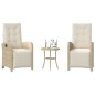 vidaXL 3-tlg. Bistro-Set mit Kissen Beige Poly Rattan vidaXL 3-tlg. Bistro-Set mit Kissen Beige Poly Rattan