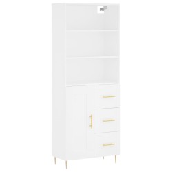 Highboard Weiß 69,5x34x180 cm Holzwerkstoff