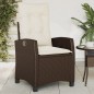 vidaXL Gartensessel Verstellbar mit Kissen Braun Poly Rattan vidaXL Gartensessel Verstellbar mit Kissen Braun Poly Rattan