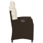 vidaXL Gartensessel Verstellbar mit Kissen Braun Poly Rattan vidaXL Gartensessel Verstellbar mit Kissen Braun Poly Rattan