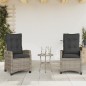 vidaXL Gartensessel mit Kissen 2 Stk. Verstellbar Grau Poly Rattan vidaXL Gartensessel mit Kissen 2 Stk. Verstellbar Grau Poly Rattan