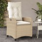 vidaXL Gartensessel mit Kissen Verstellbar Beige Poly Rattan vidaXL Gartensessel mit Kissen Verstellbar Beige Poly Rattan