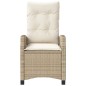 vidaXL Gartensessel mit Kissen Verstellbar Beige Poly Rattan vidaXL Gartensessel mit Kissen Verstellbar Beige Poly Rattan