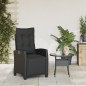 vidaXL Gartensessel mit Fußteil Verstellbar Schwarz Poly Rattan vidaXL Gartensessel mit Fußteil Verstellbar Schwarz Poly Rattan