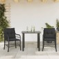 vidaXL 3-tlg. Bistro-Set mit Kissen Schwarz Poly Rattan vidaXL 3-tlg. Bistro-Set mit Kissen Schwarz Poly Rattan