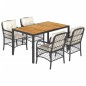 vidaXL 5-tlg. Garten-Essgruppe mit Kissen Schwarz Poly Rattan vidaXL 5-tlg. Garten-Essgruppe mit Kissen Schwarz Poly Rattan