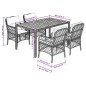 vidaXL 5-tlg. Garten-Essgruppe mit Kissen Schwarz Poly Rattan vidaXL 5-tlg. Garten-Essgruppe mit Kissen Schwarz Poly Rattan