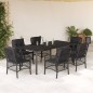 vidaXL 7-tlg. Garten-Essgruppe mit Kissen Schwarz Poly Rattan vidaXL 7-tlg. Garten-Essgruppe mit Kissen Schwarz Poly Rattan