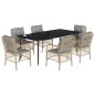 vidaXL 7-tlg. Garten-Essgruppe mit Kissen Beigemischung Poly Rattan vidaXL 7-tlg. Garten-Essgruppe mit Kissen Beigemischung Poly Rattan