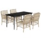 vidaXL 5-tlg. Garten-Essgruppe mit Kissen Beige Poly Rattan vidaXL 5-tlg. Garten-Essgruppe mit Kissen Beige Poly Rattan