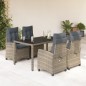 vidaXL 5-tlg. Garten-Essgruppe mit Kissen Grau Poly Rattan vidaXL 5-tlg. Garten-Essgruppe mit Kissen Grau Poly Rattan