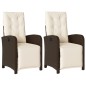vidaXL Gartensessel mit Fußteil 2 Stk. Verstellbar Braun Poly Rattan vidaXL Gartensessel mit Fußteil 2 Stk. Verstellbar Braun Poly Rattan