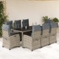 vidaXL 9-tlg. Garten-Essgruppe mit Kissen Grau Poly Rattan vidaXL 9-tlg. Garten-Essgruppe mit Kissen Grau Poly Rattan