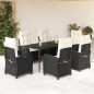 vidaXL 7-tlg. Garten-Essgruppe mit Kissen Schwarz Poly Rattan vidaXL 7-tlg. Garten-Essgruppe mit Kissen Schwarz Poly Rattan