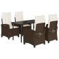vidaXL 5-tlg. Garten-Essgruppe mit Kissen Braun Poly Rattan vidaXL 5-tlg. Garten-Essgruppe mit Kissen Braun Poly Rattan
