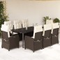 vidaXL 9-tlg. Garten-Essgruppe mit Kissen Braun Poly Rattan vidaXL 9-tlg. Garten-Essgruppe mit Kissen Braun Poly Rattan