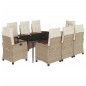 vidaXL 9-tlg. Garten-Essgruppe mit Kissen Beige Poly Rattan vidaXL 9-tlg. Garten-Essgruppe mit Kissen Beige Poly Rattan