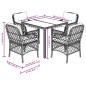 vidaXL 5-tlg. Garten-Essgruppe mit Kissen Grau Poly Rattan vidaXL 5-tlg. Garten-Essgruppe mit Kissen Grau Poly Rattan