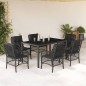 vidaXL 7-tlg. Garten-Essgruppe mit Kissen Schwarz Poly Rattan vidaXL 7-tlg. Garten-Essgruppe mit Kissen Schwarz Poly Rattan