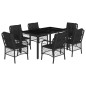 vidaXL 7-tlg. Garten-Essgruppe mit Kissen Schwarz Poly Rattan vidaXL 7-tlg. Garten-Essgruppe mit Kissen Schwarz Poly Rattan