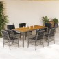 vidaXL 7-tlg. Garten-Essgruppe mit Kissen Grau Poly Rattan vidaXL 7-tlg. Garten-Essgruppe mit Kissen Grau Poly Rattan