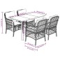 vidaXL 5-tlg. Garten-Essgruppe mit Kissen Schwarz Poly Rattan vidaXL 5-tlg. Garten-Essgruppe mit Kissen Schwarz Poly Rattan