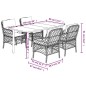 vidaXL 5-tlg. Garten-Essgruppe mit Kissen Schwarz Poly Rattan
