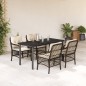 vidaXL 5-tlg. Garten-Essgruppe mit Kissen Braun Poly Rattan