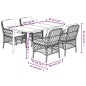 vidaXL 5-tlg. Garten-Essgruppe mit Kissen Braun Poly Rattan