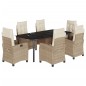 vidaXL 7-tlg. Garten-Essgruppe mit Kissen Beige Poly Rattan vidaXL 7-tlg. Garten-Essgruppe mit Kissen Beige Poly Rattan