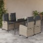 vidaXL 5-tlg. Garten-Essgruppe mit Kissen Hellgrau Poly Rattan vidaXL 5-tlg. Garten-Essgruppe mit Kissen Hellgrau Poly Rattan