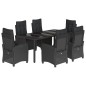 vidaXL 7-tlg. Garten-Essgruppe mit Kissen Schwarz Poly Rattan vidaXL 7-tlg. Garten-Essgruppe mit Kissen Schwarz Poly Rattan