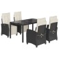 vidaXL 5-tlg. Garten-Essgruppe mit Kissen Schwarz Poly Rattan vidaXL 5-tlg. Garten-Essgruppe mit Kissen Schwarz Poly Rattan